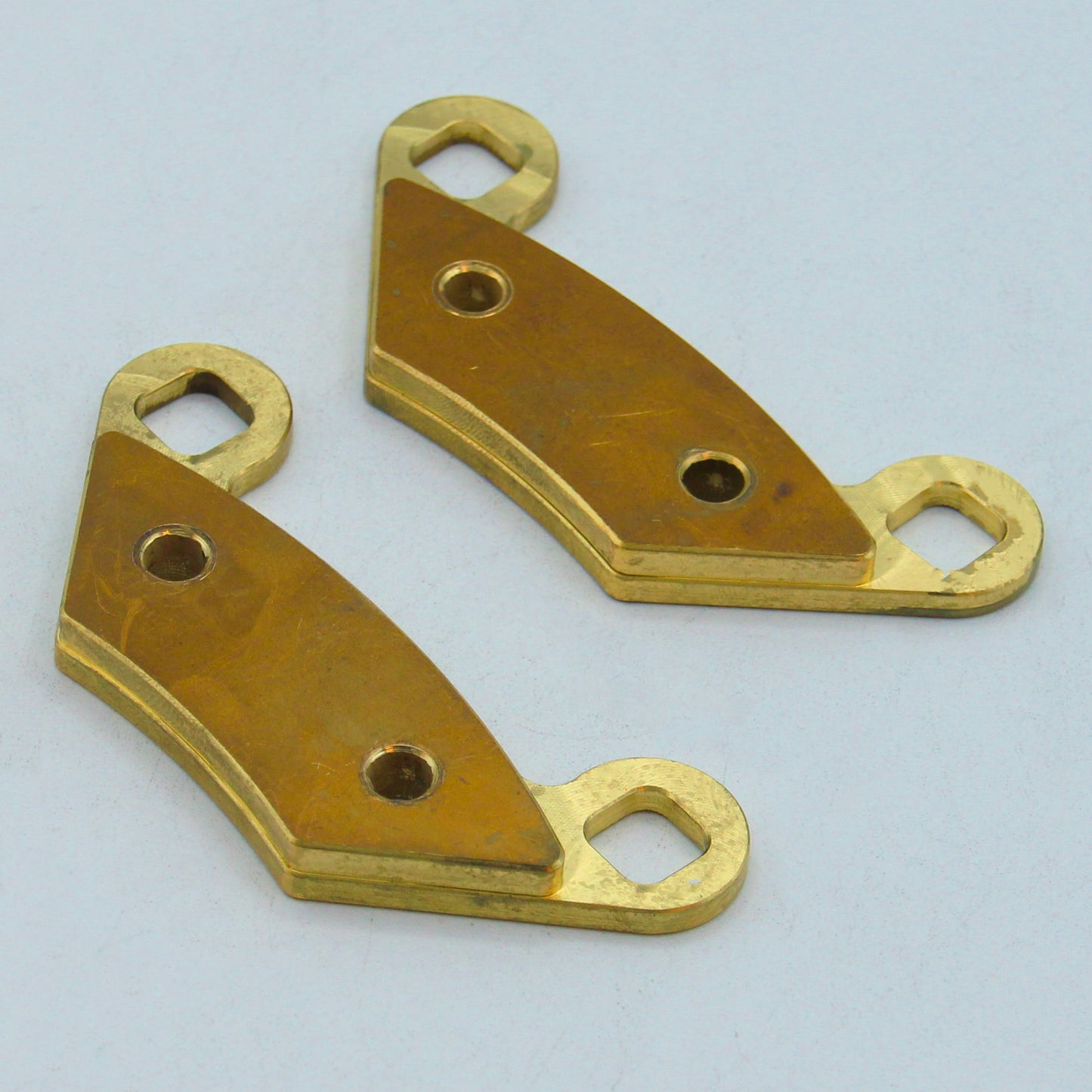 Traild solid brass brake pads - angle view