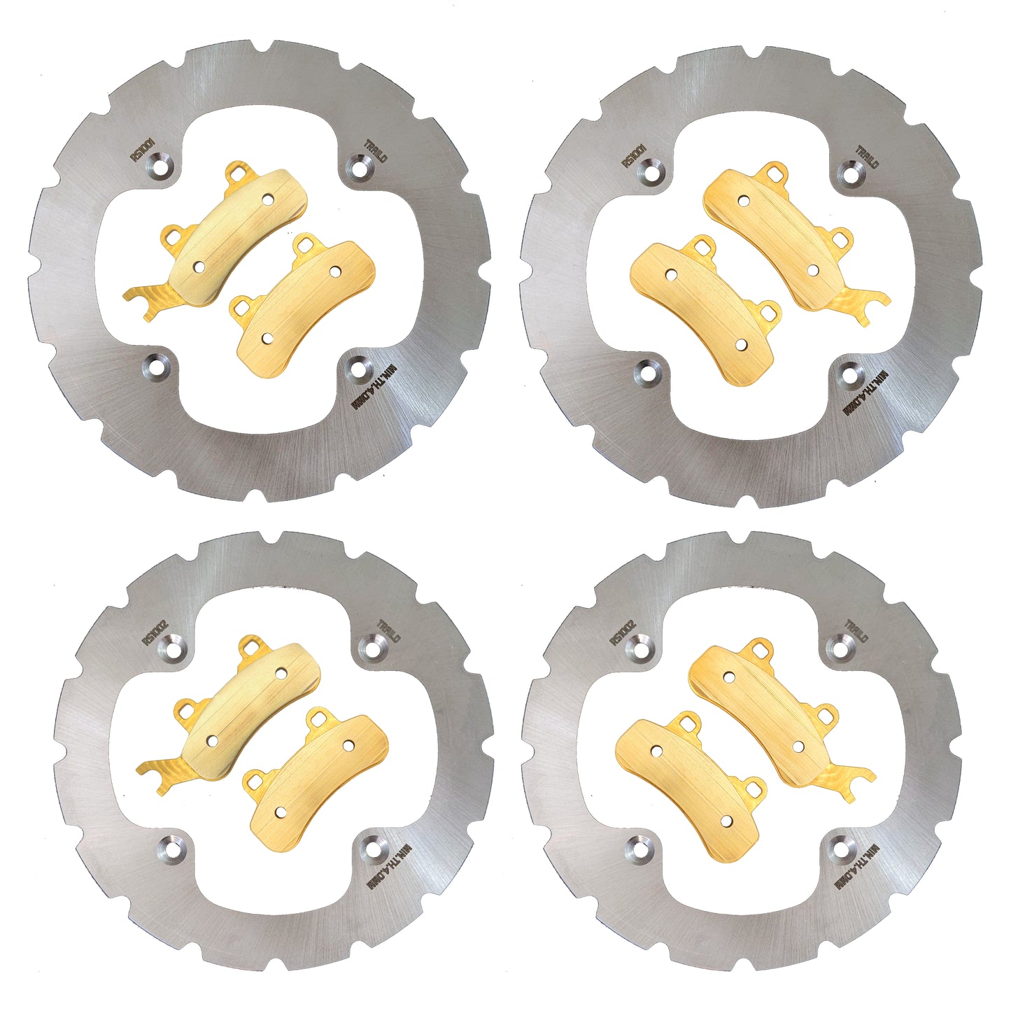 Traild RPKBS4001 Brass Brake Pad and Rotor Kit - 4 Calipers