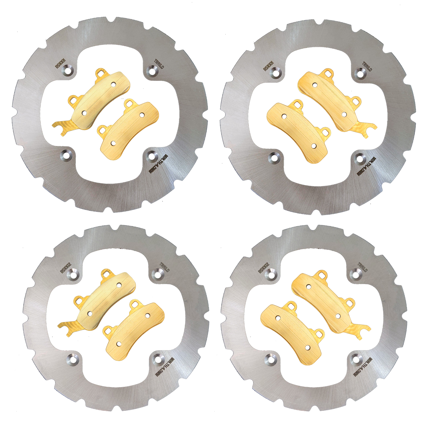 Traild RPKBS4001 Brass Brake Pad and Rotor Kit - 4 Calipers