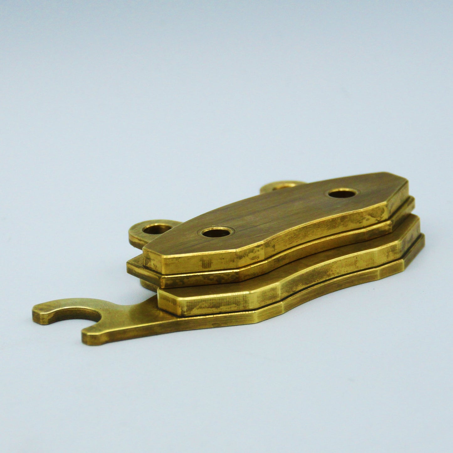 Traild B135 Brass Brake Pads Stacked - Thickness View