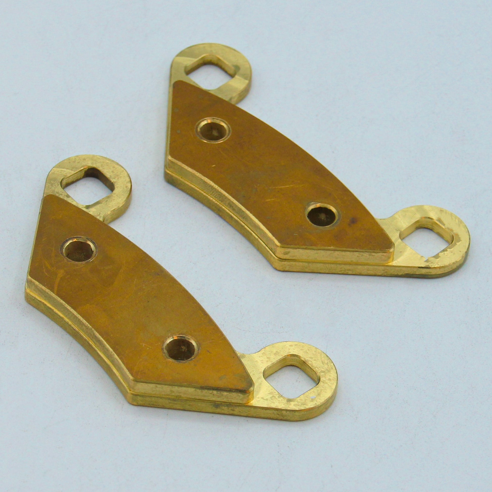 Traild solid brass brake pads - angle view