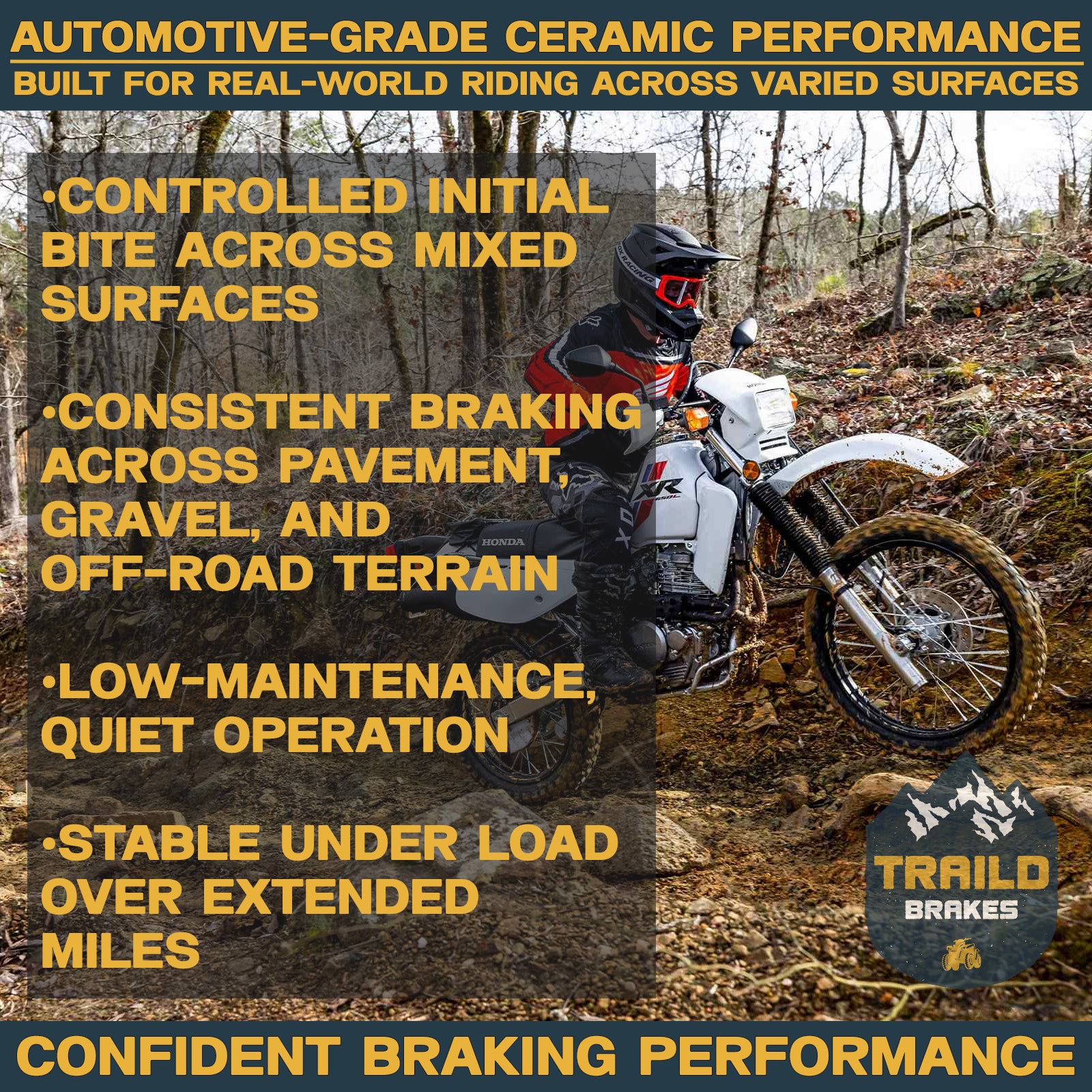 Traild Ceramic Brake Pad Benefits for Dual Sport & ADV motorcycles