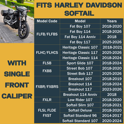 Harley-Davidson Softail 2014-2026 Ceramic Brake Pad Set – Single Front Caliper