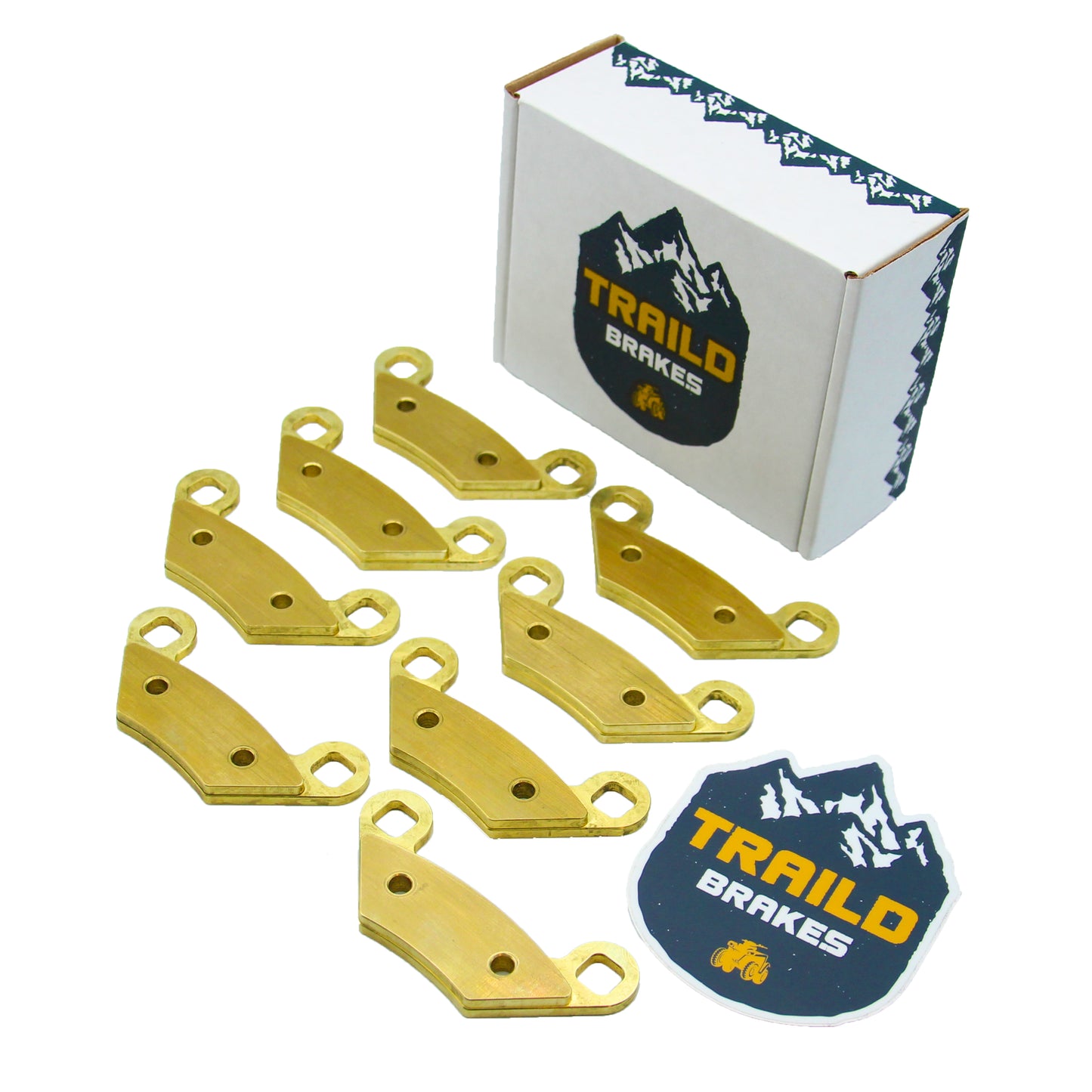 Traild brass brake pad set for Polaris Sportsman & Scrambler - Full set with Traild Packaging