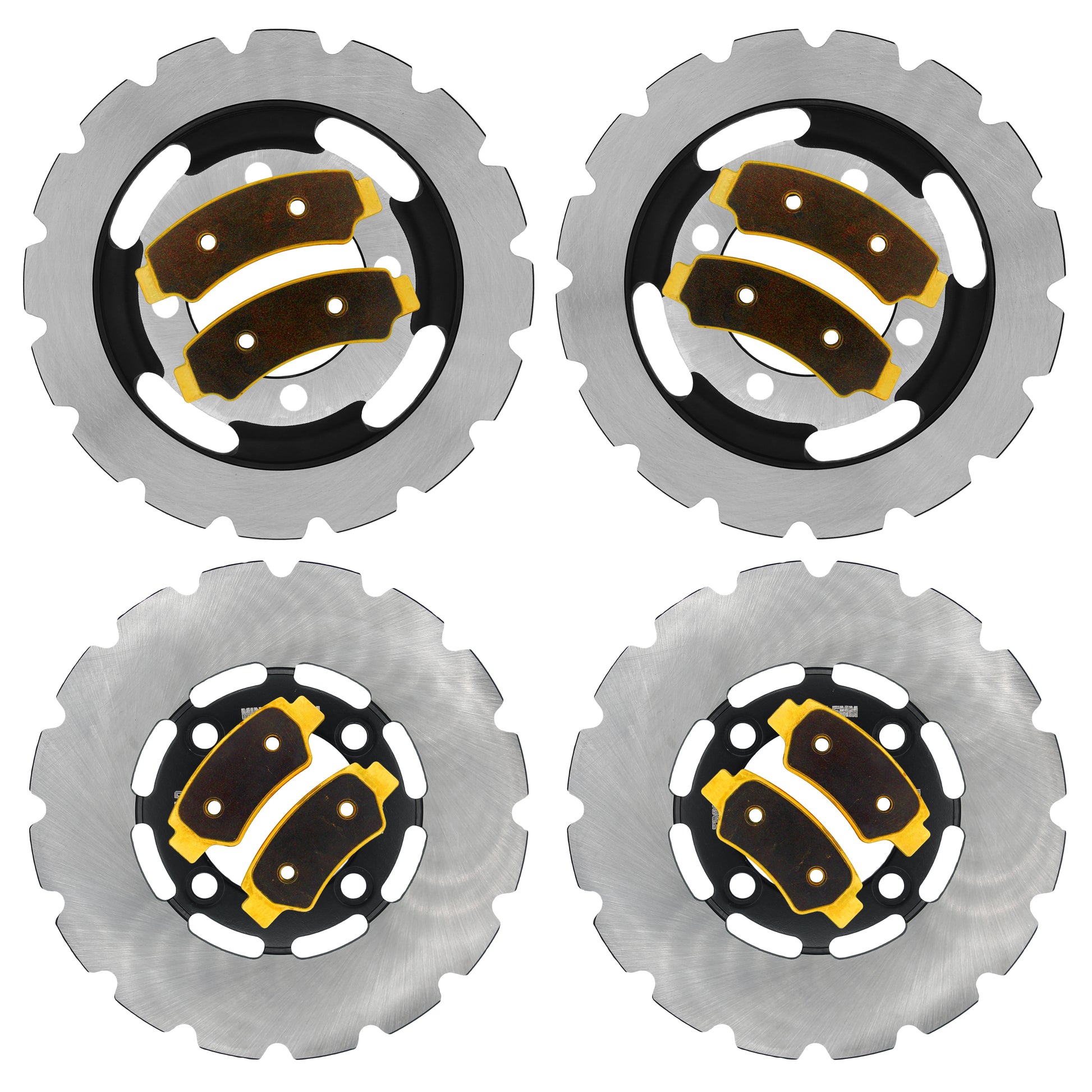 Traild PRKBS40005 Brass Brake Pad and Rotor Kit - 4 Calipers"