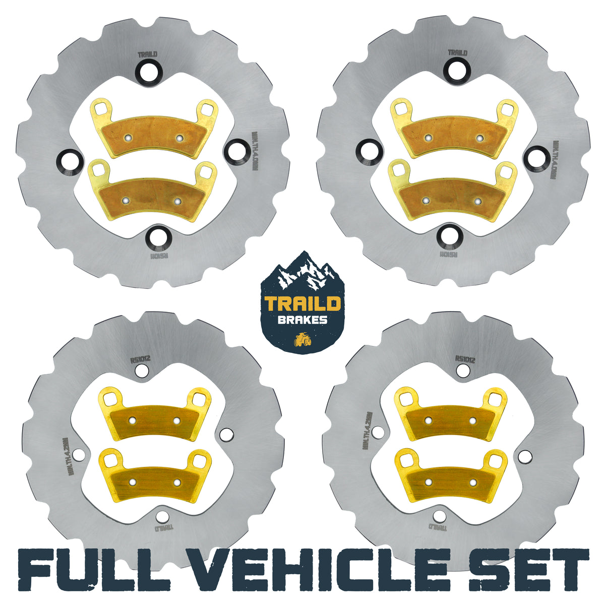Polaris Ranger 1000/XP 1000/Crew 1000/Crew XP 1000/Pro XD 2019-2027 Ridge Rider Rotor and Pad Kit
