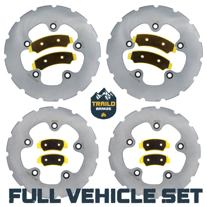Traild Rotor and Brass Brake pad kit for CFMoto U10 - Full Set - Face View