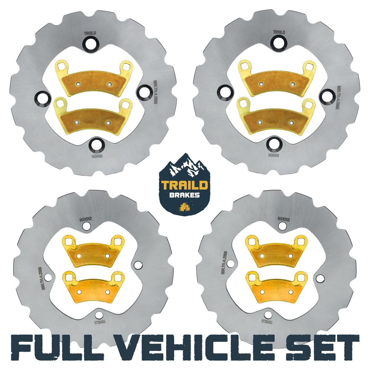 Polaris RZR 4 800 2010-2014 Ridge Rider Rotor and Pad Kit