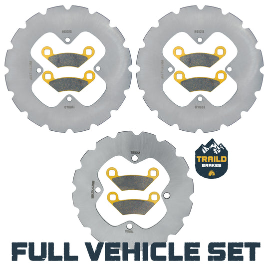 Traild Ridge Rider Rotor and Pad Kit for Polaris Sportsman - Ceramic Full Vehicle Set