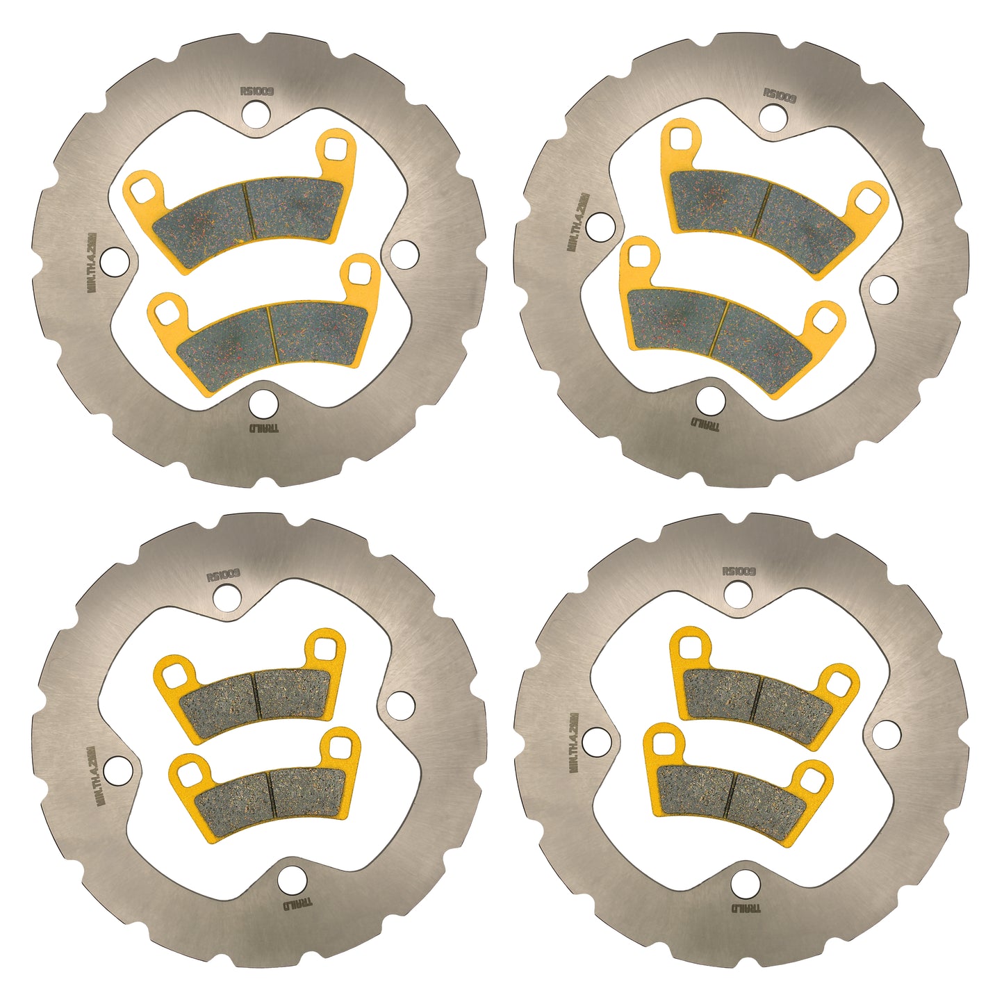 Traild Ceramic Pad & Rotor Kit for Polaris RZR - Kit View