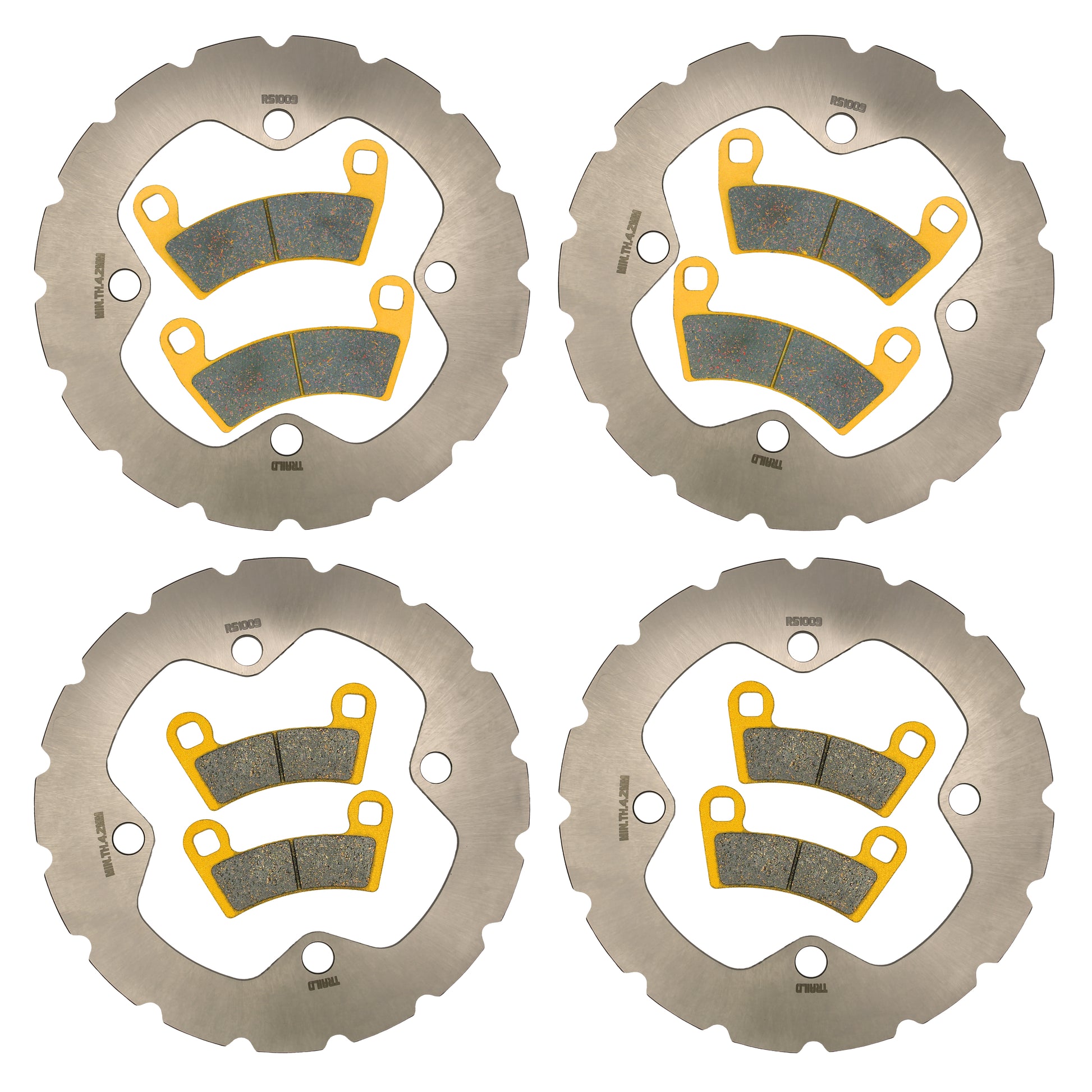 Traild Ceramic Pad & Rotor Kit for Polaris RZR - Kit View