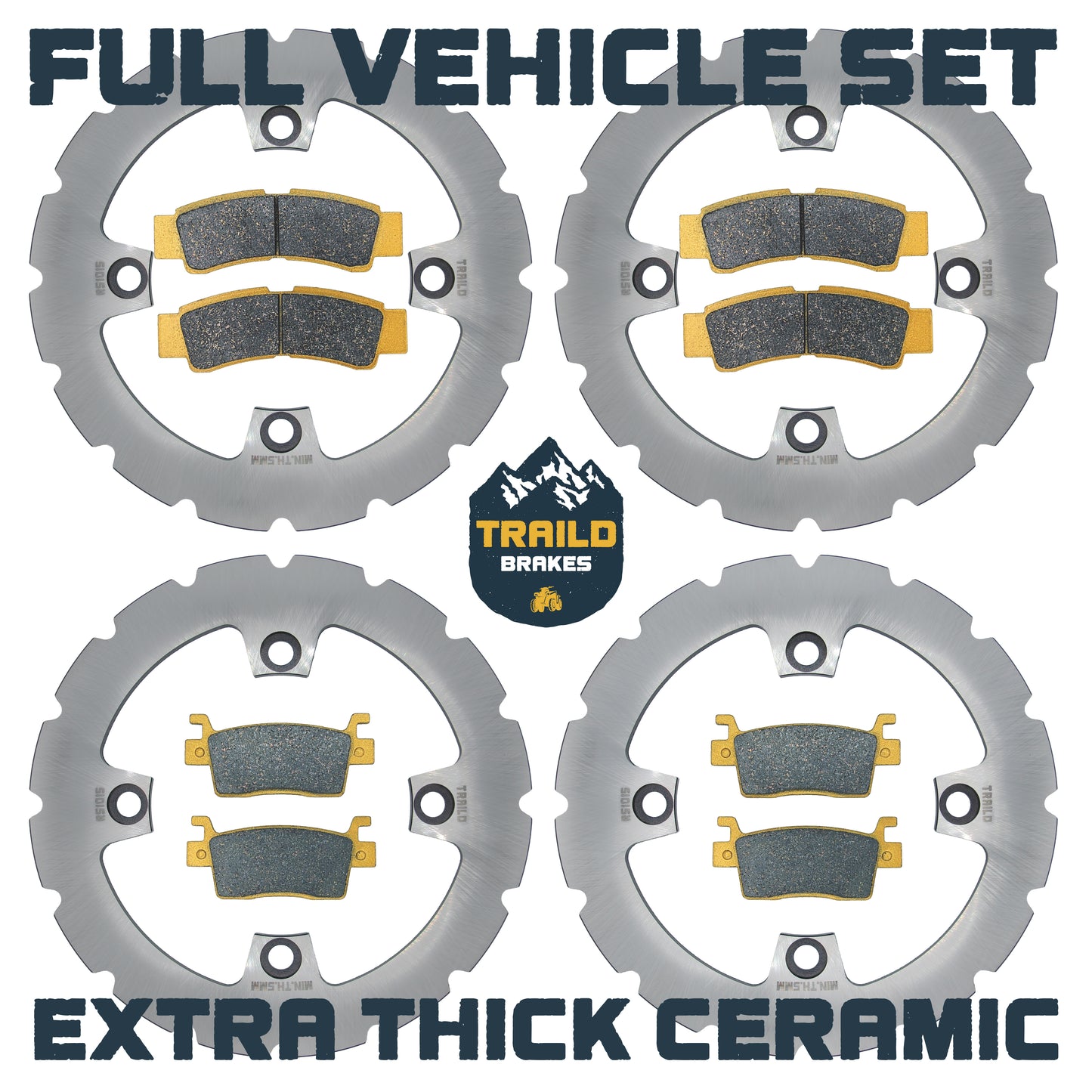 Traild extra thick ceramic pad and rotor kit for Kawasaki KRX
