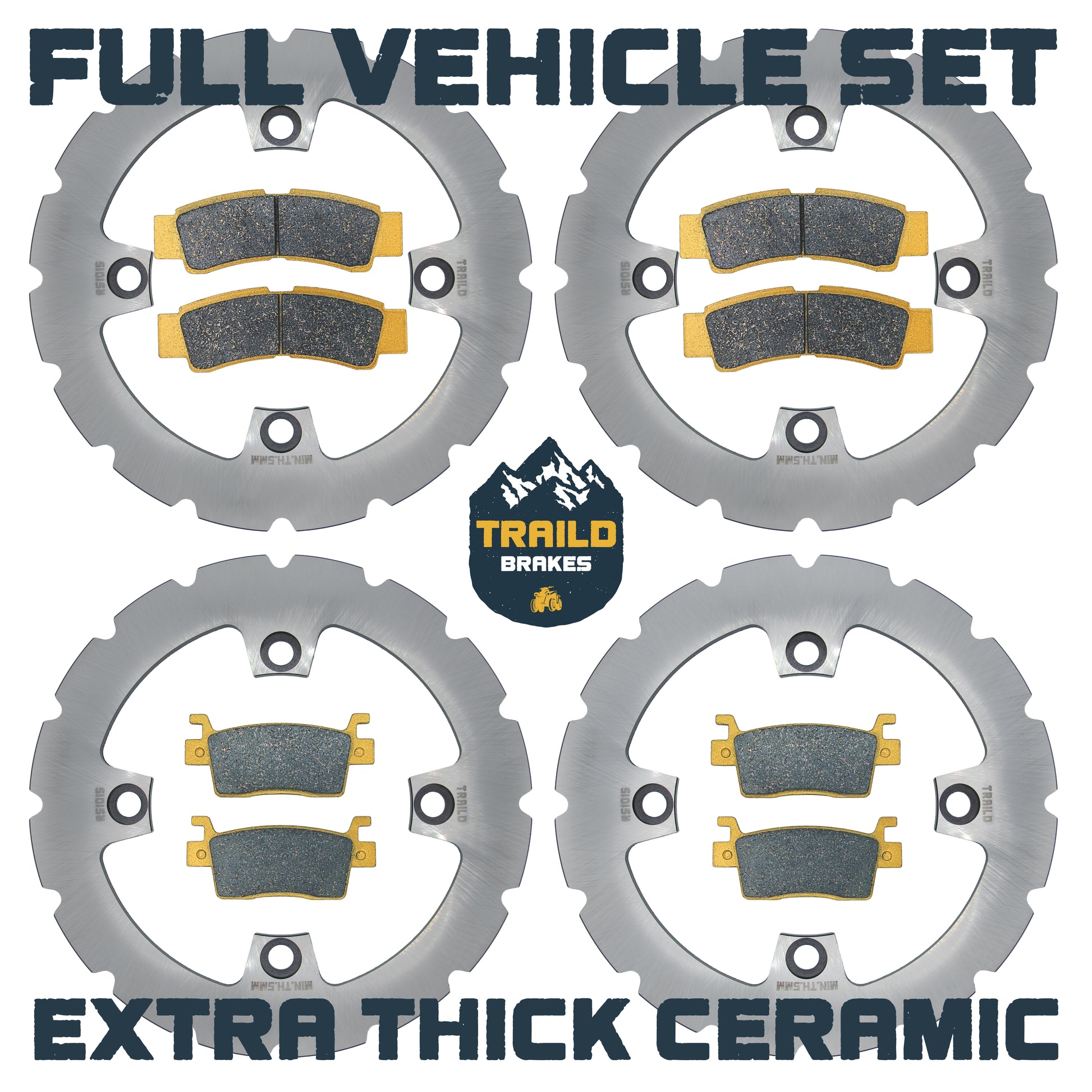 Traild extra thick ceramic pad and rotor kit for Kawasaki KRX
