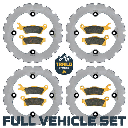 Traild Ridge Rider Rotors and Ceramic Brake Pad Kit for Can Am - Full Vehicle Set View