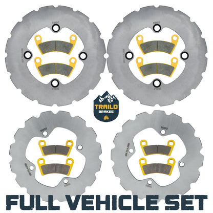 Traild Ridge Rider Rotors and Brass Pads for Polaris Ranger XP- Full Set