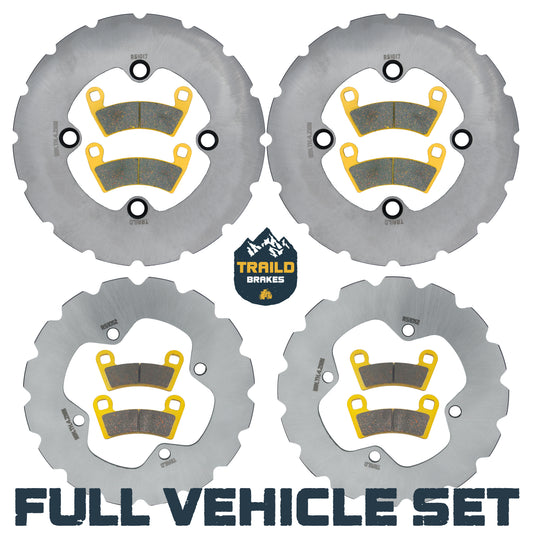 Traild Ridge Rider Rotors and Brass Pads for Polaris Ranger XP- Full Set