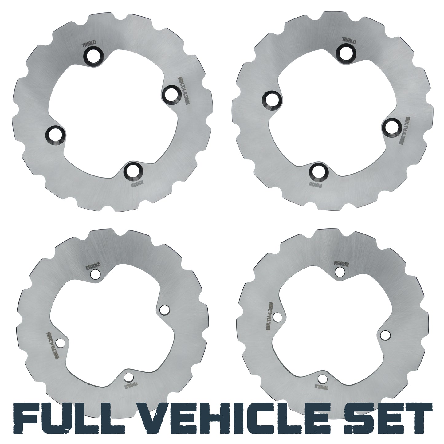 Traild Ridge Rider Disc Brake Rotor Full Vehicle set for Polaris Ranger