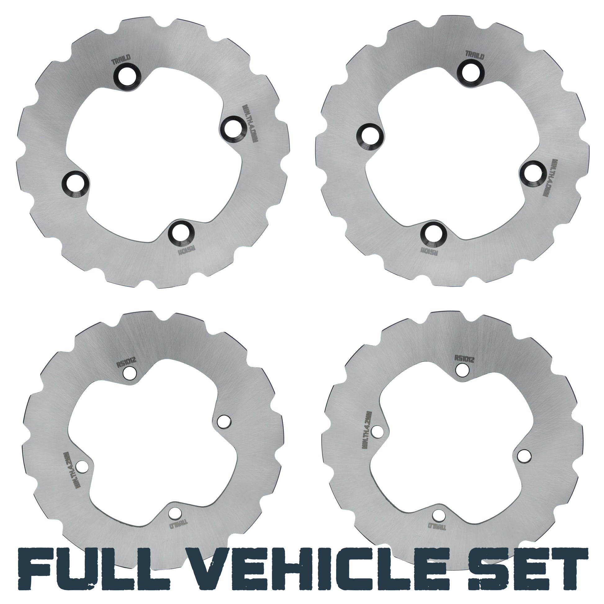 Traild Ridge Rider Disc Brake Rotor Full Vehicle set for Polaris Ranger