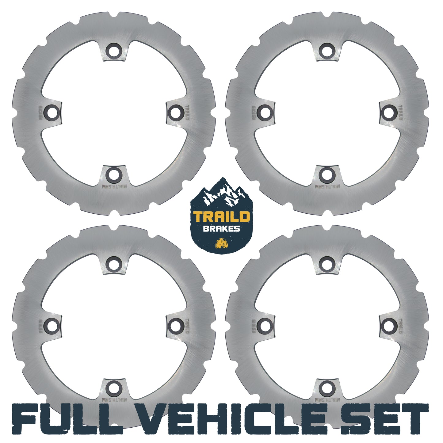Traild Ridge Rider Brake Rotor for Kawasaki KRX - Full Vehicle Set View