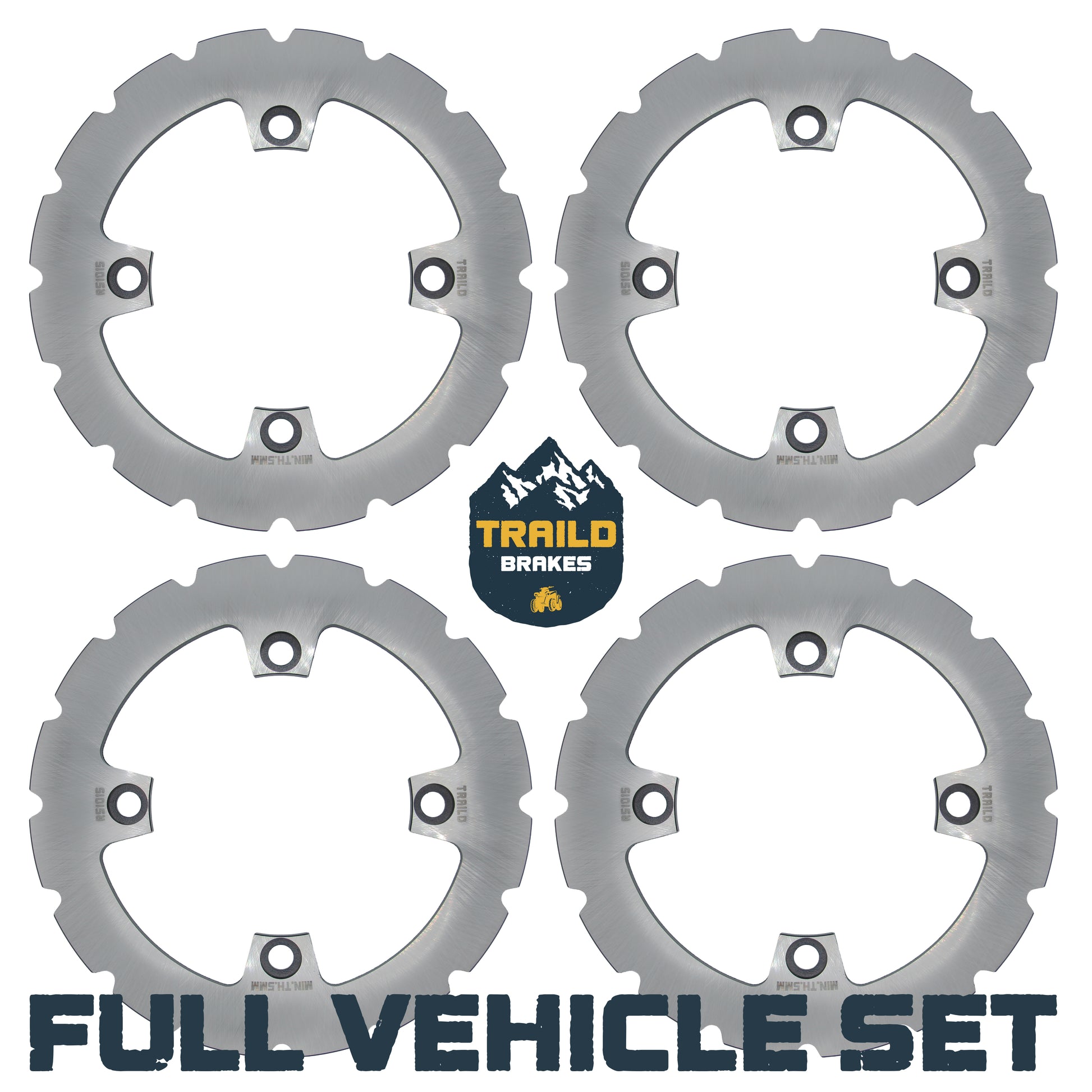 Traild Ridge Rider Brake Rotor for Kawasaki KRX - Full Vehicle Set View