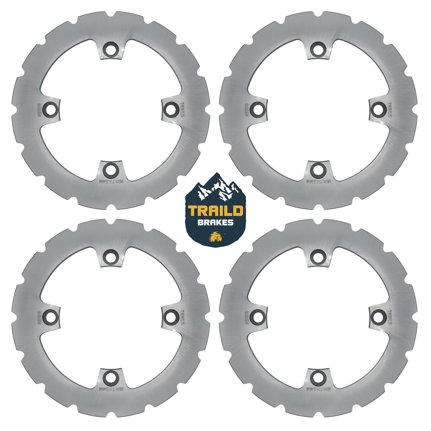 Traild Ridge Rider Brake Rotor for Kawasaki KRX - Full Vehicle Set View