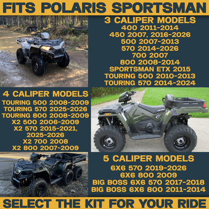Polaris Sportsman 400/450/500/570/700/800 2007-2026 Ridge Rider Disc Brake Rotor Kit