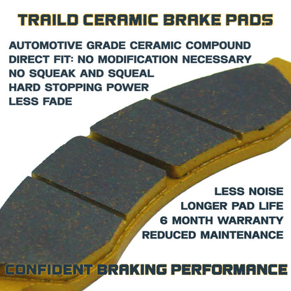 Traild Ceramic Brake Pads - Benefits and Features Infographic