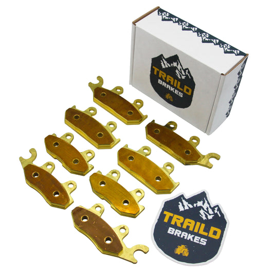 Traild solid brass brake pad package view for Yamaha